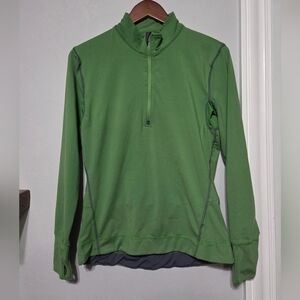 Alo 1/2 Zip Green Active Yogo Pullover Top Women's Size Large